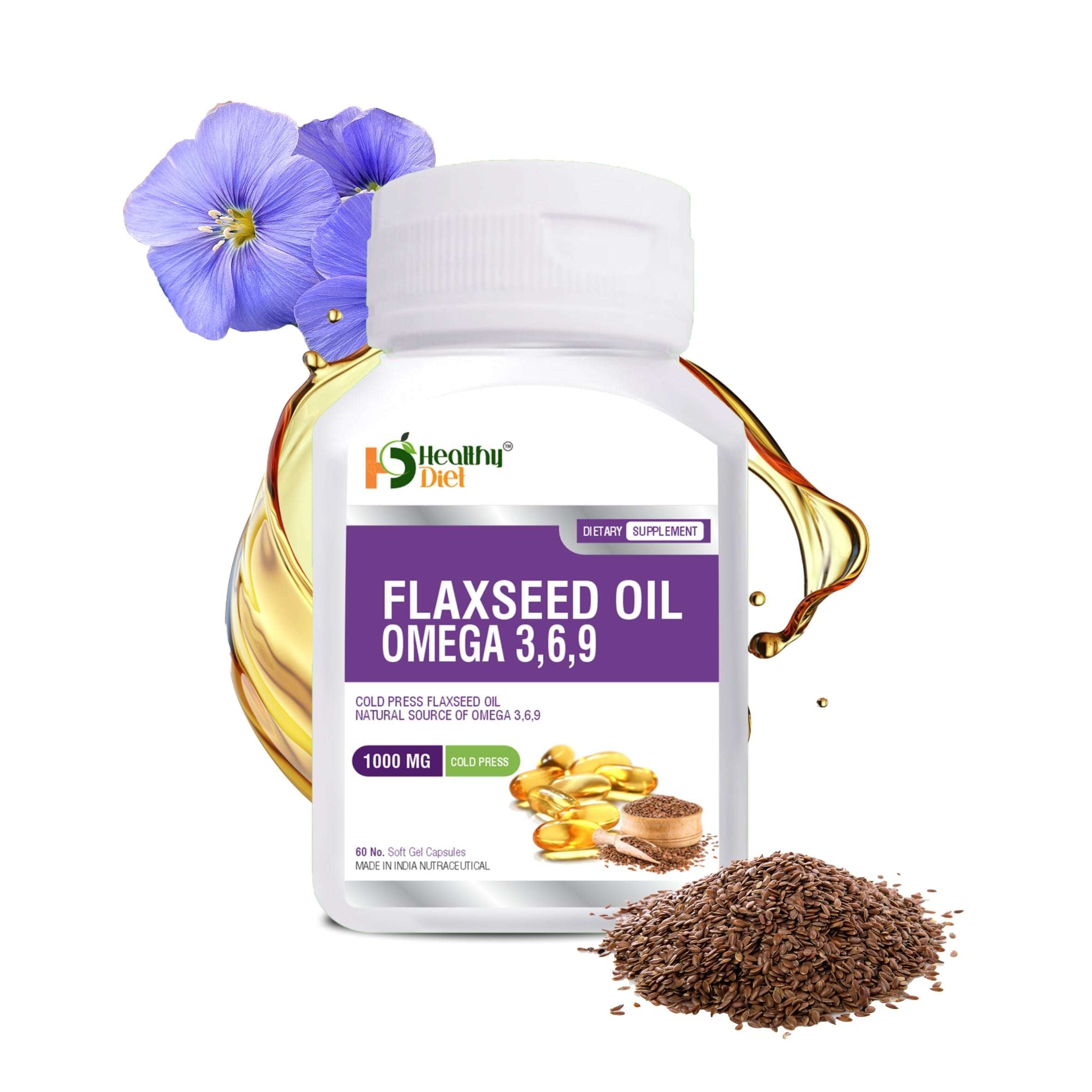 Healthy Diet Plant based Cold Pressed Omega 3 6 9 Flaxseed Oil Capsule